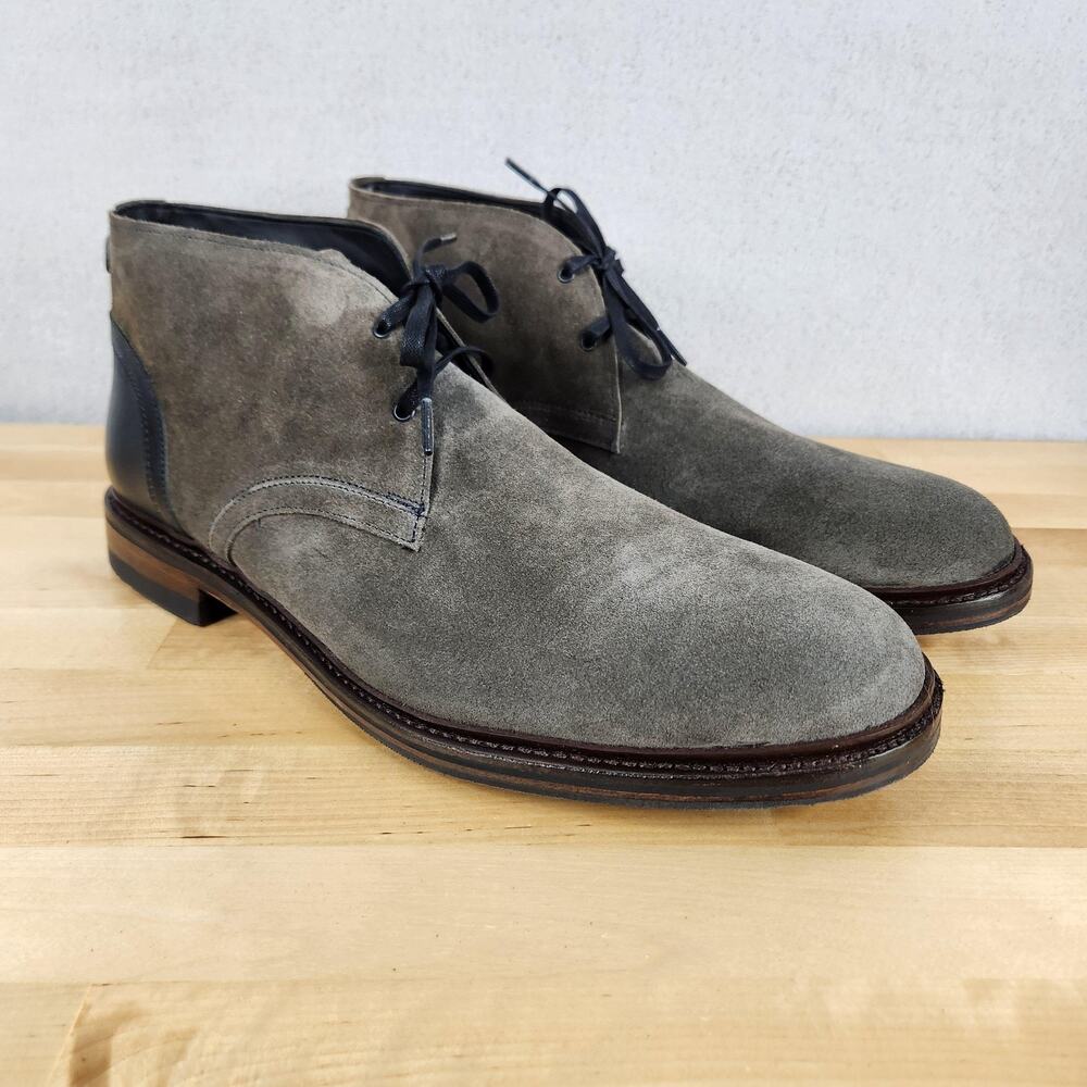 Allen Edmonds Cyrus Chukka Boots Mens 13 D Gray Suede Rubber Sole Lace Up
